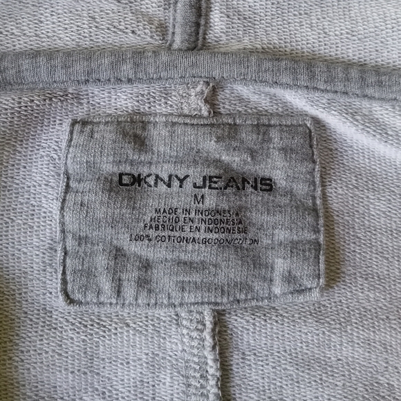 DKNY Jeans Gray and Watercolor Pattern Hoodie Sz Medium - Picture 3 of 7